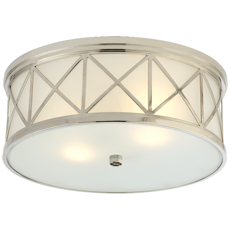 Picture of Montpelier Large Flush Mount in Polished Nickel with Frosted Glass