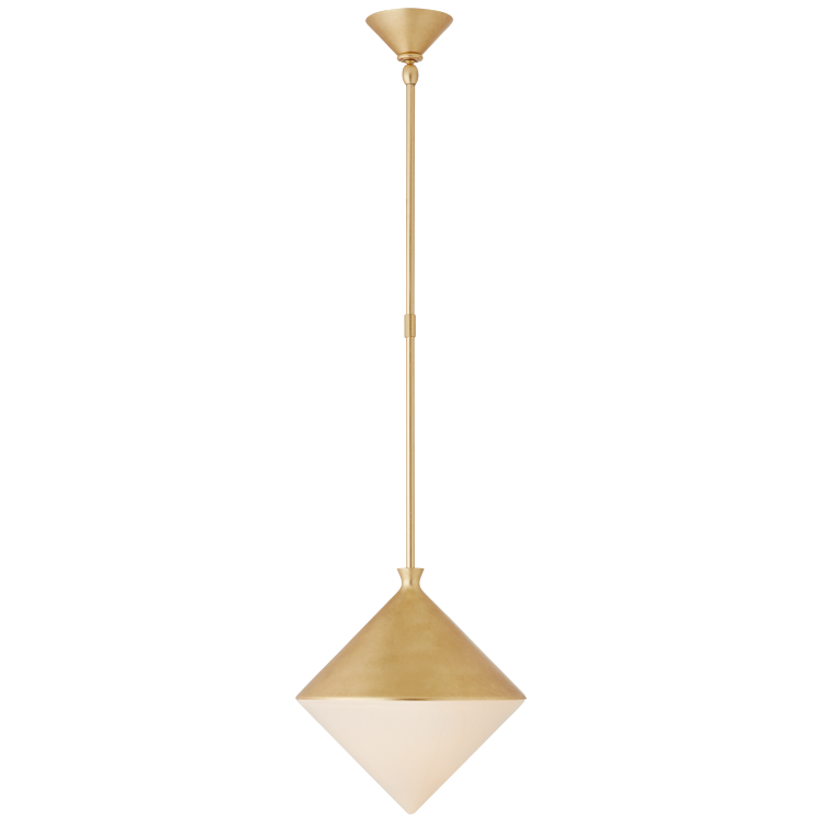 Picture of Sarnen Small Pendant in Gild with White Glass 