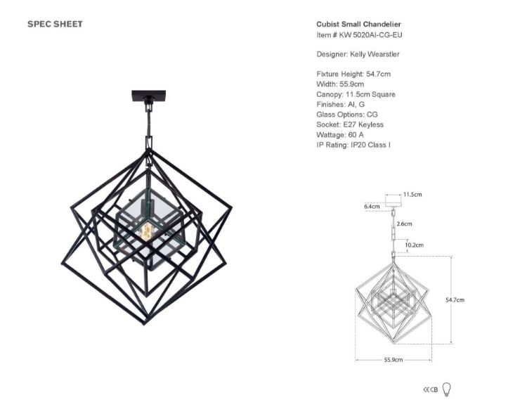 Picture of Cubist Small Chandelier in Aged Iron