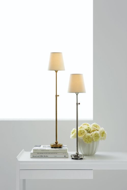 Picture of Bryant Table Lamp in Hand-Rubbed Antique Brass with Linen Shade