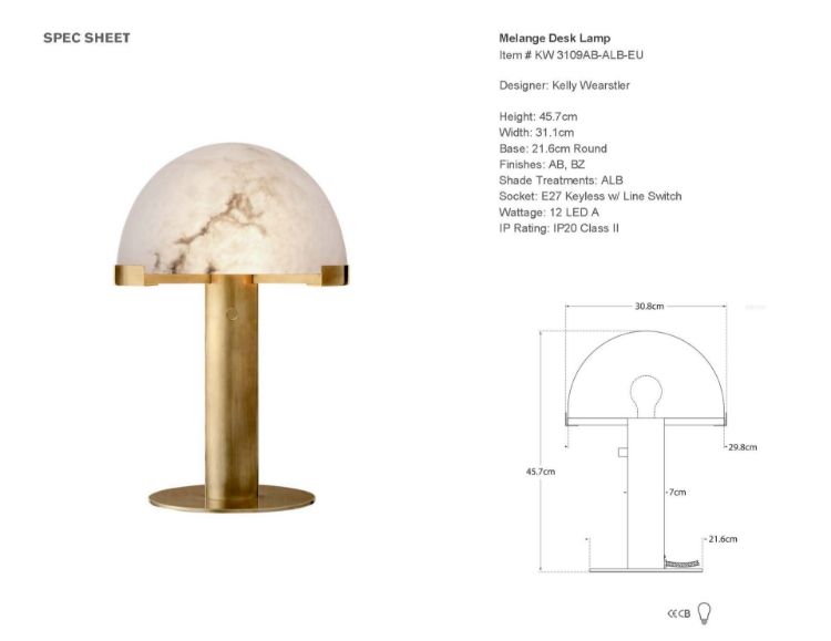 Picture of Melange Desk Lamp in Antique-Burnished Brass with Alabaster Shade