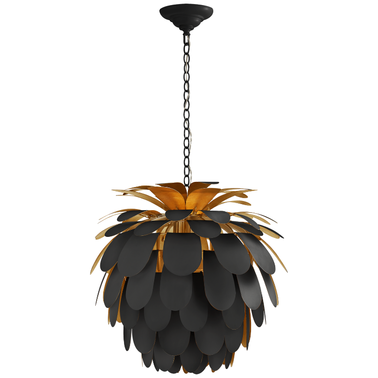 Picture of Cynara Medium Chandeliers in Matte Black and Gild