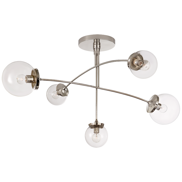 Picture of Prescott Medium Mobile Chandelier in Polished Nickel with Clear Glass