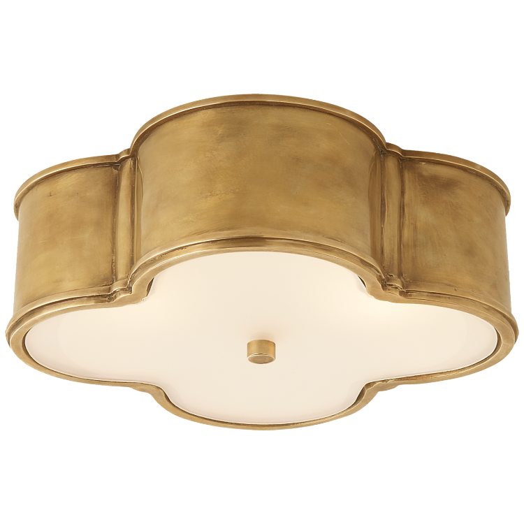 Picture of Basil 17" Flush Mount in Natural Brass with Frosted Glass