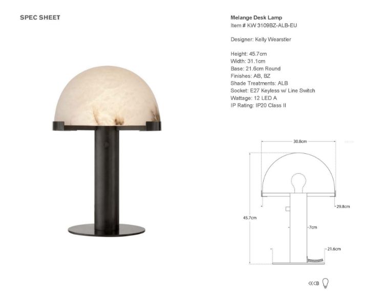 Picture of Melange Desk Lamp in Bronze with Alabaster Shade