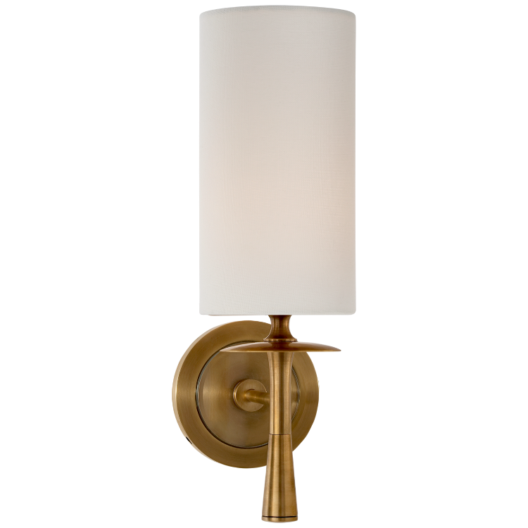 Picture of Drunmore Single Sconce in Hand-Rubbed Antique Brass with Linen Shade