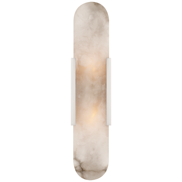 Picture of Melange Elongated Sconce in Polished Nickel with Alabaster