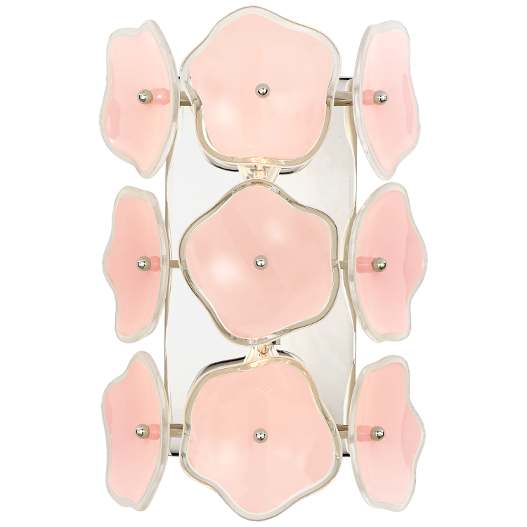 Picture of Leighton Small Sconce in Polished Nickel with Blush Tinted Glass