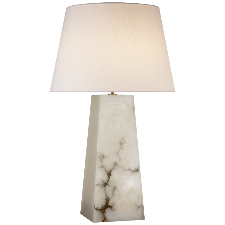 Picture of Evoke Large Table Lamp in Alabaster with Linen Shade