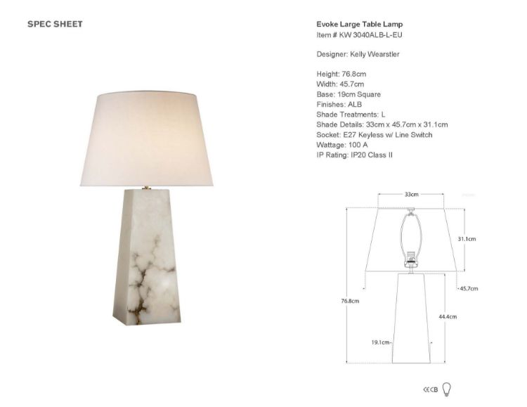 Picture of Evoke Large Table Lamp in Alabaster with Linen Shade