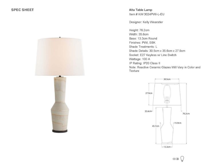 Picture of Alta Table Lamp in Porous White and Ivory with Linen Shade