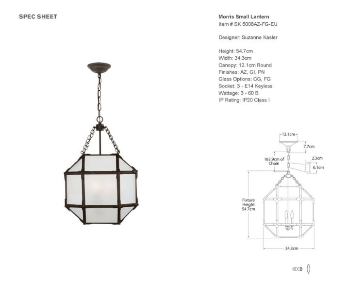 Picture of Morris Small Lantern in Antique Zinc with Frosted Glass