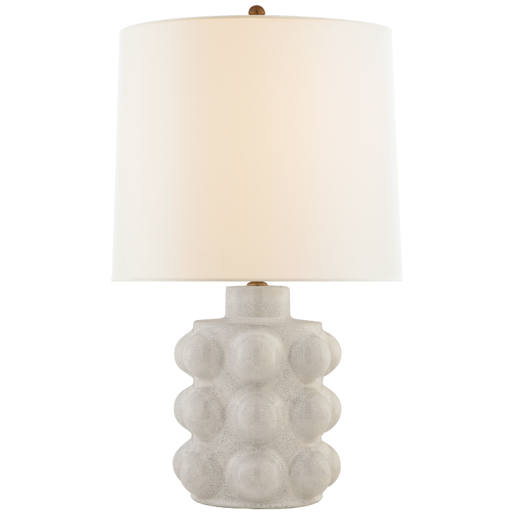 Picture of Vedra Medium Table Lamp in Bone Craquelure with Linen Shade