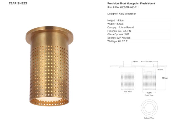 Picture of EX-DISPLAY Precision Short Monopoint Flush Mount in Antique-Burnished Brass with White Glass