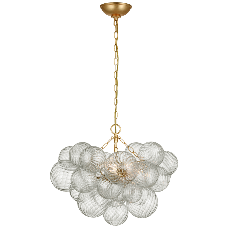 Picture of Talia Small Chandelier in Gild and Clear Swirled Glass