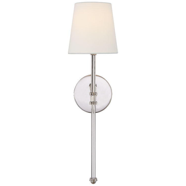 Picture of Camille Sconce in Polished Nickel with Linen Shade