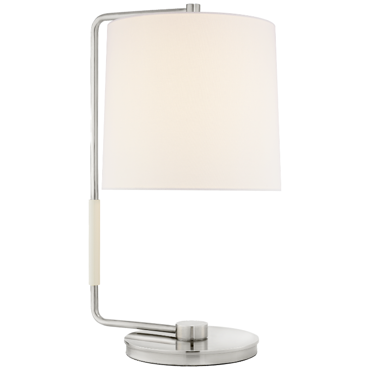 Picture of Swing Table Lamp in Soft Silver with Linen Shade