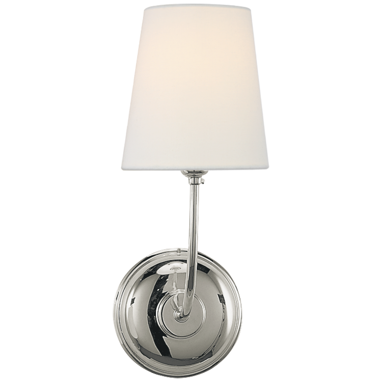 Picture of Vendome Single Sconce in Polished Nickel with Linen Shade