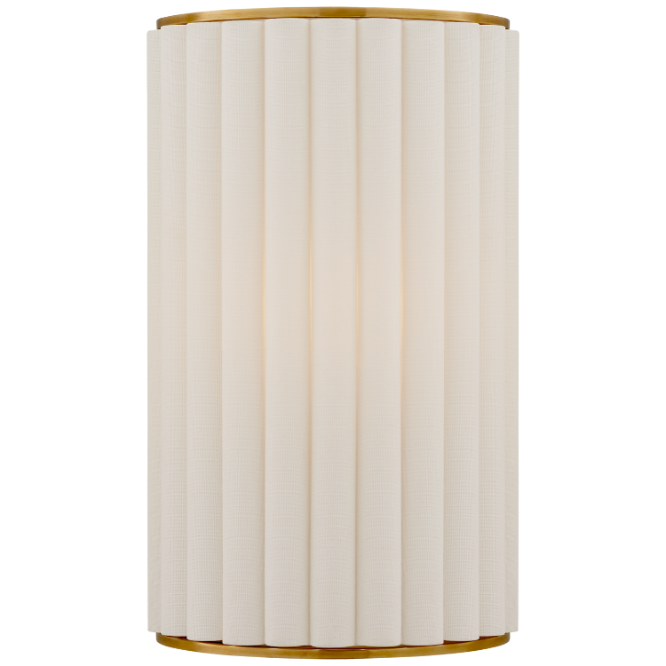 Picture of Palati Small Sconce in Hand-Rubbed Antique Brass with Linen Shade