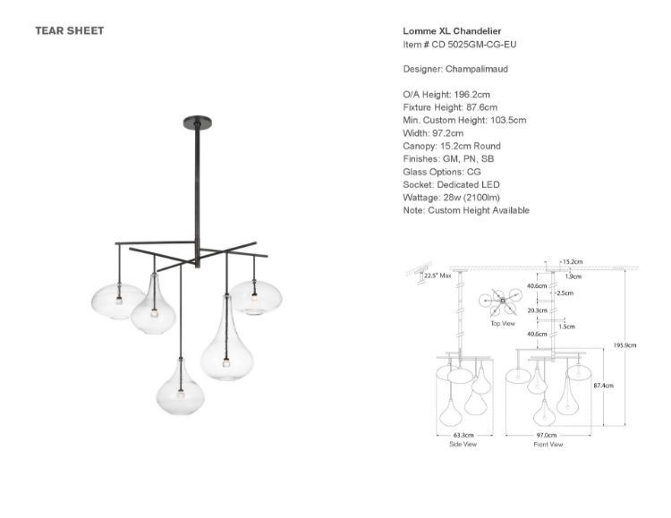 Picture of Lomme XL Chandelier in Gun Metal