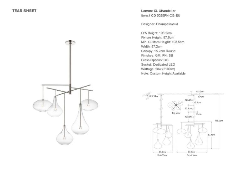 Picture of Lomme XL Chandelier in Polished Nickel