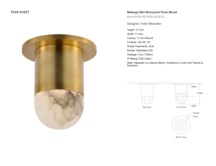 Picture of Melange Mini Monopoint Flush Mount in Antique-Burnished Brass