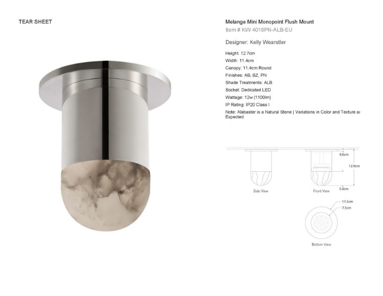 Picture of Melange Mini Monopoint Flush Mount in Polished Nickel