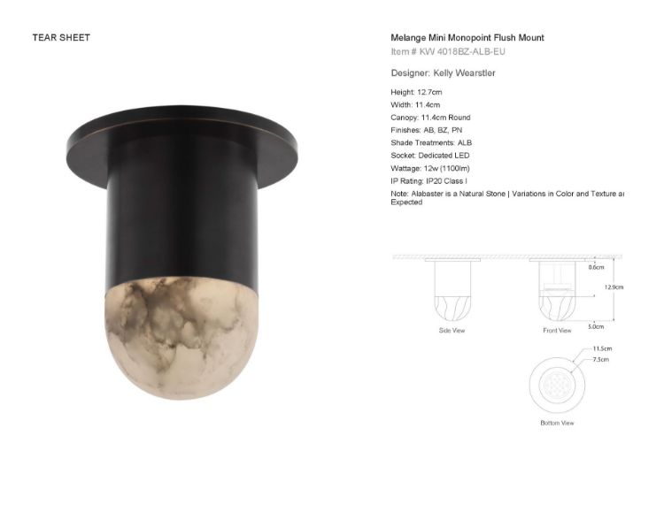 Picture of Melange Mini Monopoint Flush Mount in Bronze