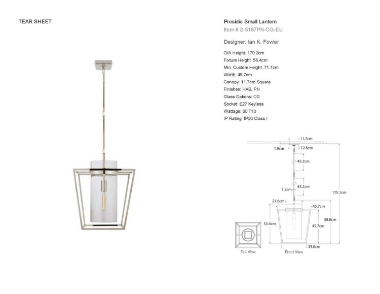 Picture of Presidio Small Lantern in Polished Nickel